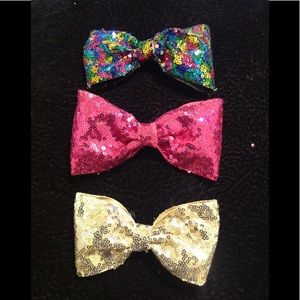 Sequin hair bows